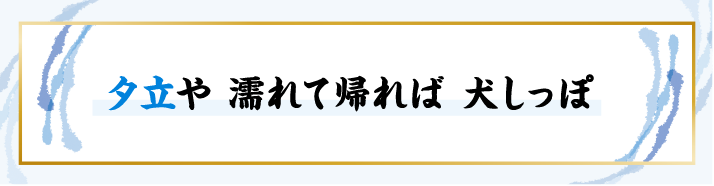 夕立や 濡れて帰れば 犬しっぽ